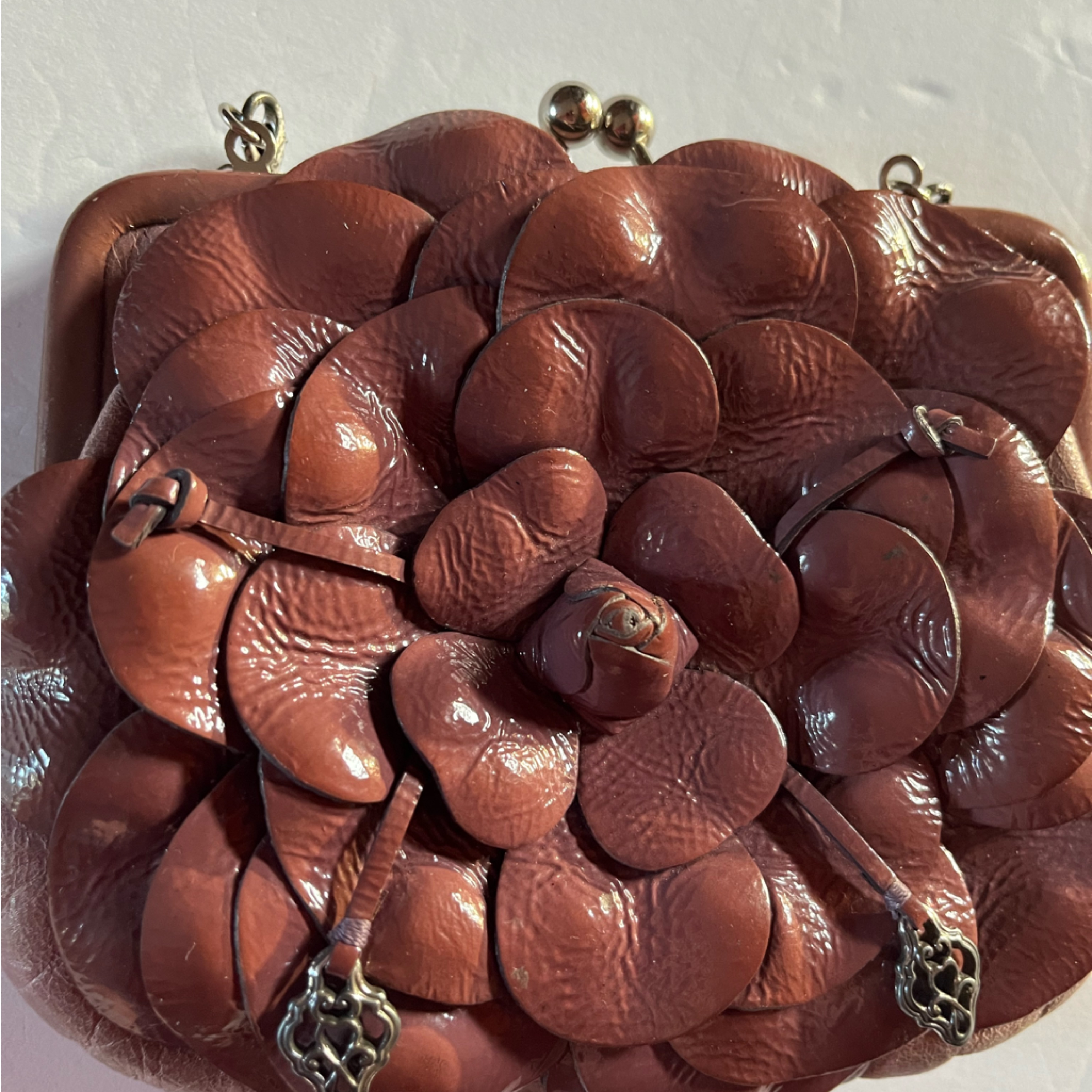 Brighton Rosalie Leather Petals Clutch Crossbody Bag